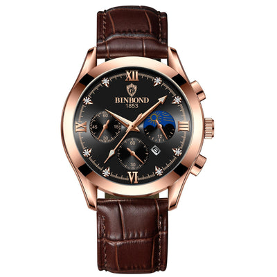 Men's Fashion Genuine Leather Watch - Waterproof Luminous Calendar