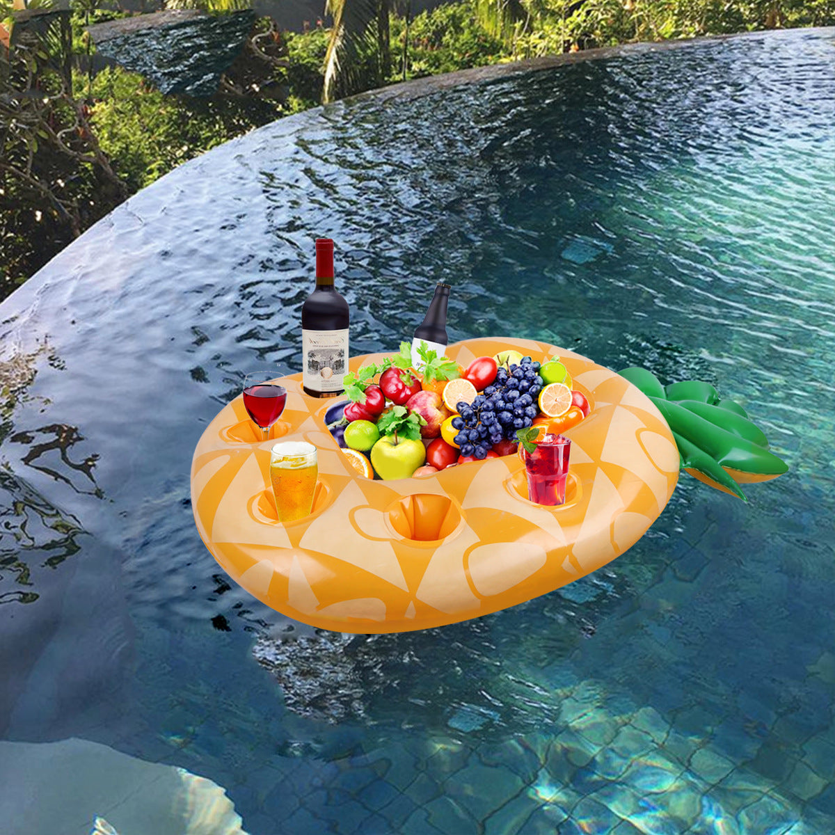 Inflatable Cup Holder Pineapple Drink Holder Swimming Pool Float Bathing Pool Toy Party Decoration Bar Coasters