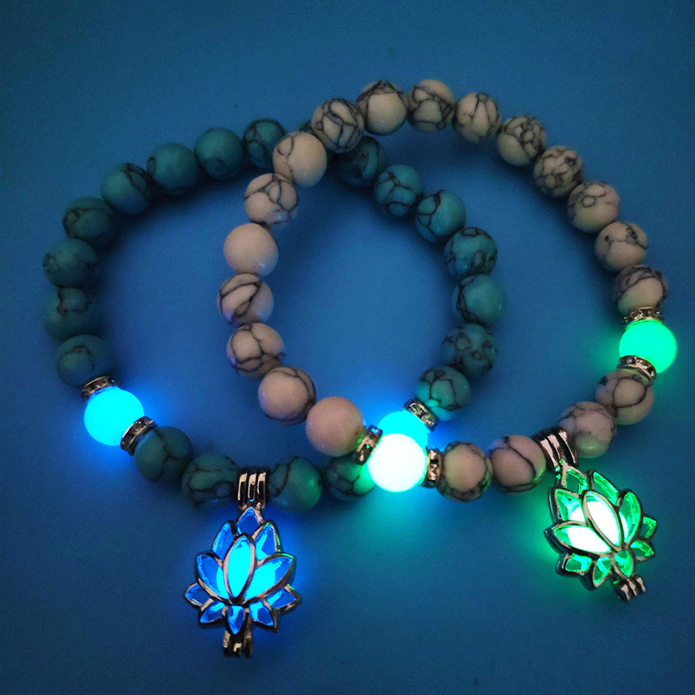 Energy Luminous Lotus Natural Stone Bracelet