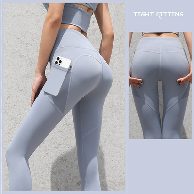 Seamless Pocket Leggings: High Waist for Fitness, Running, and Yoga