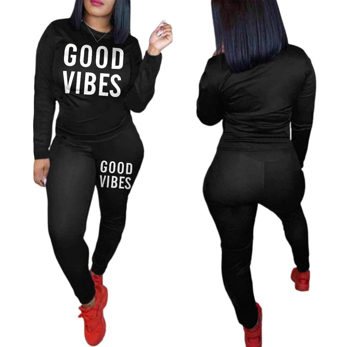 Casual Sports Long Sleeve Pullover Pants Suit Women