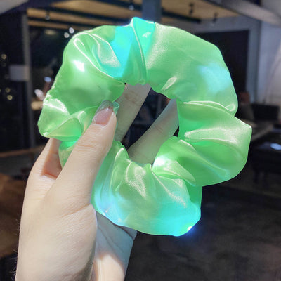 LED Luminous Scrunchies Hairband Women Elastic Hair Bands Girls Hair Ties Ponytail Holder Headwear Accessories