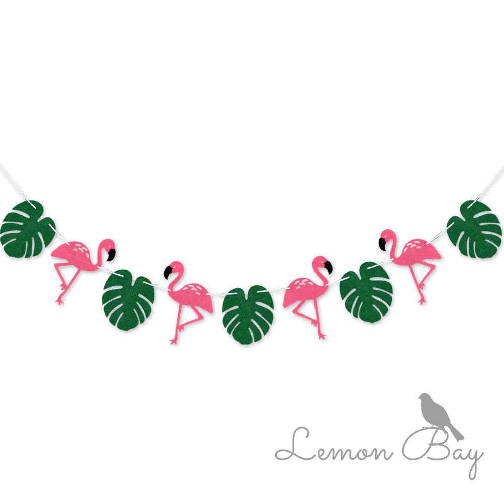 Themed Non-woven Bla Flag Flamingo Pineapple Banner