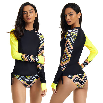 Casual Split Long Sleeve Surfing Suit Sunscreen Women's Swimsuit Diving Suit Swimwear