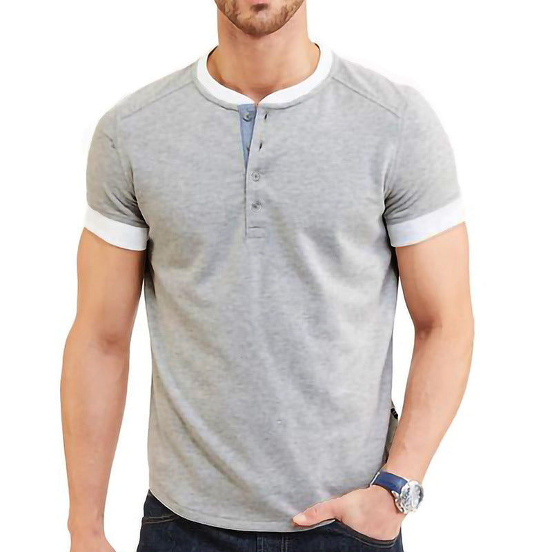 Solid Color Short Sleeved Men's Style