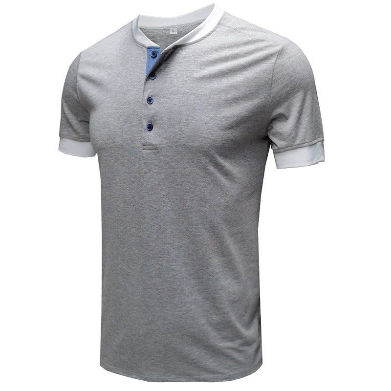 Solid Color Short Sleeved Men's Style