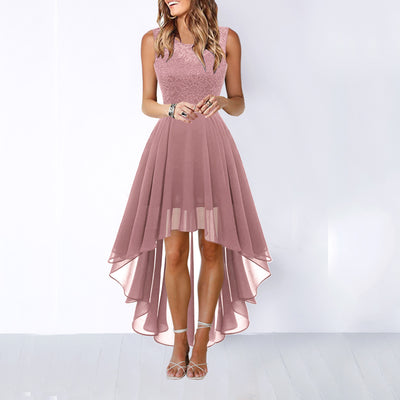 New Sexy Lace Stitching Large Swing Chiffon Evening Dress