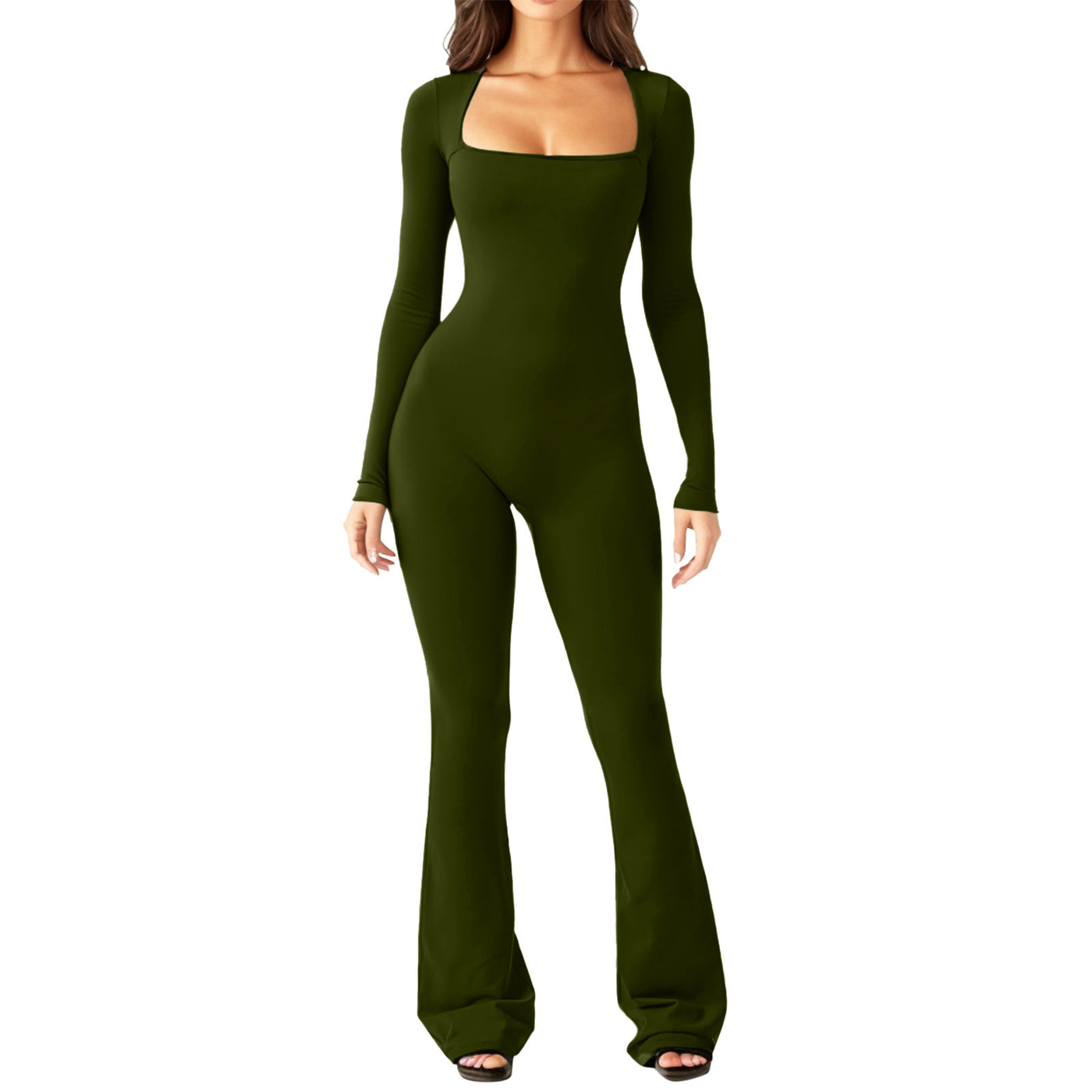 Chic Comfort: Long Sleeve Waist-Shaping Jumpsuit for Women