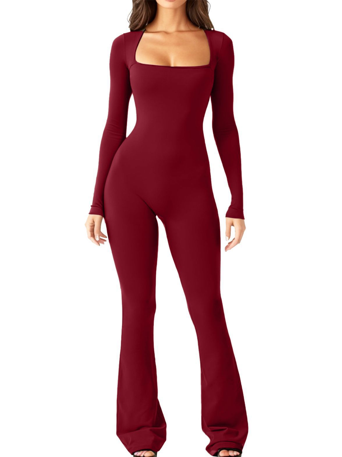 Chic Comfort: Long Sleeve Waist-Shaping Jumpsuit for Women