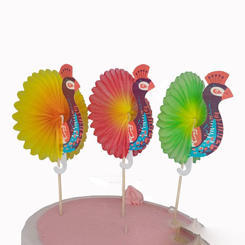 Disposable Fruit Toothpick Paper Pineapple Stick Baking Cake Topper Decoration