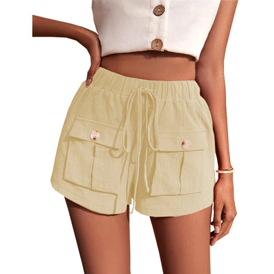 Casual Cargo Shorts With Pocket Loose Drawstring Pants Summer Women