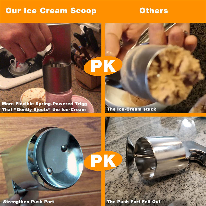 Big Ice Cream Scoop With Spring-powered Trigger Big Volume Scoop Old Fashion Style Scoop Nostalgic Scoop Easy To Clean Kitchen Gadgets