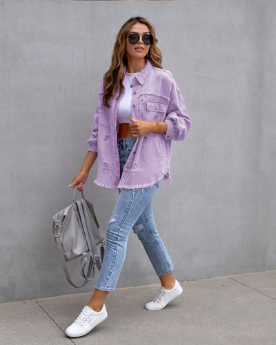 Fashion Ripped Shirt Jacket Autumn And Spring Casual