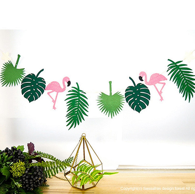 Themed Non-woven Bla Flag Flamingo Pineapple Banner