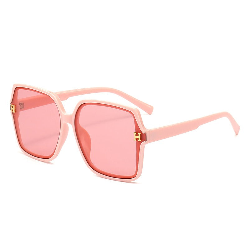 New Style H Family Letter Big Frame Sunglasses Square  Modern