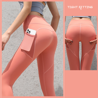 Seamless Pocket Leggings: High Waist for Fitness, Running, and Yoga