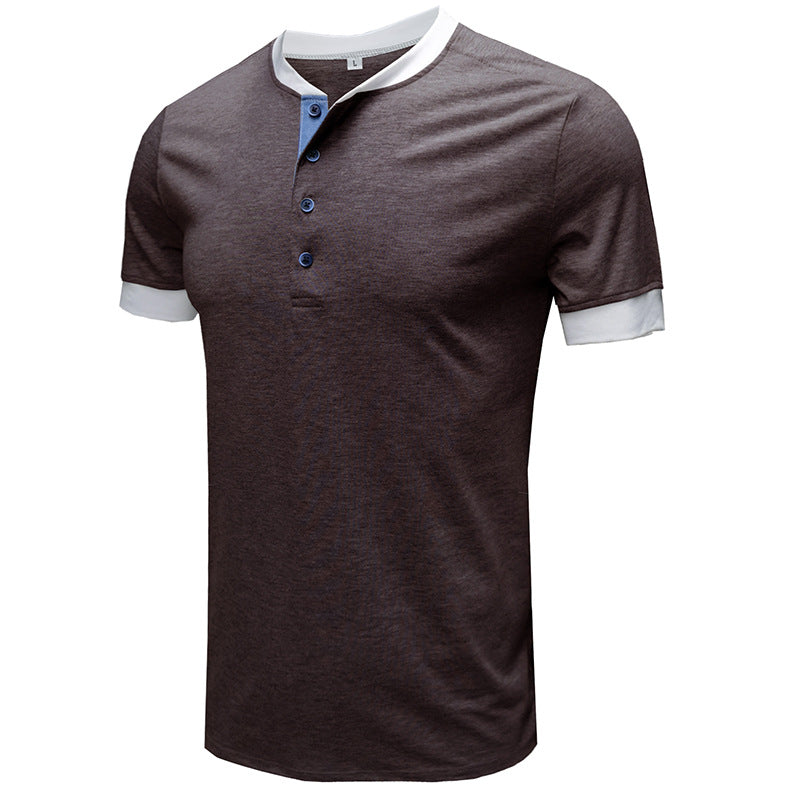 Solid Color Short Sleeved Men's Style