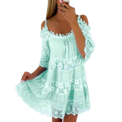 Princess Dress Off Shoulder Lace Sling Casual Solid Loose