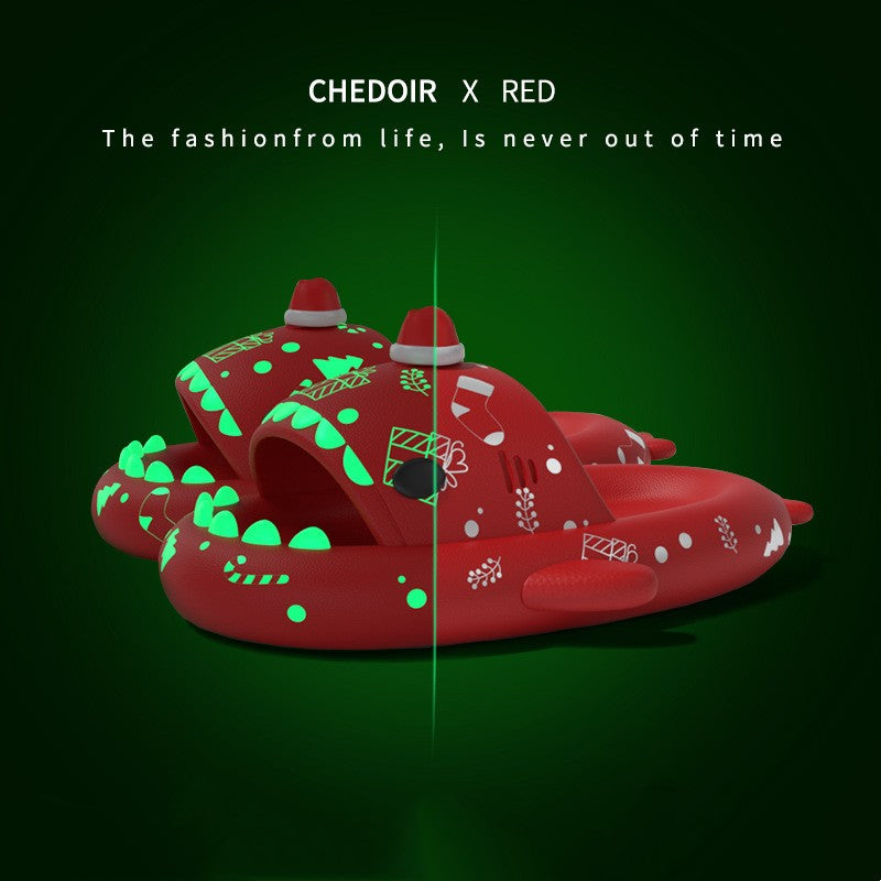 Halloween And Christmas Shoes Ins Luminous Shark Slippers