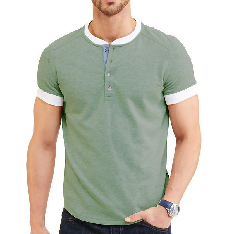 Solid Color Short Sleeved Men's Style