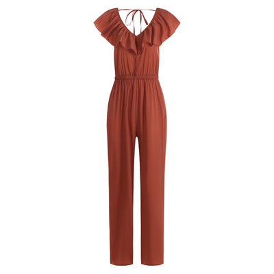 Straight Pants Women's Fashion Waist Slim Jumpsuit