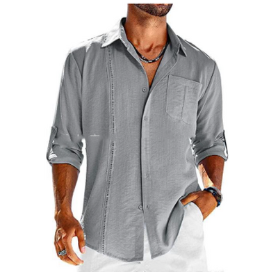 Casual  Long Sleeve Shirt With Pocket