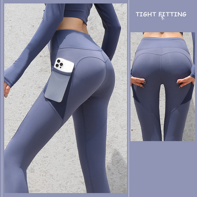 Seamless Pocket Leggings: High Waist for Fitness, Running, and Yoga