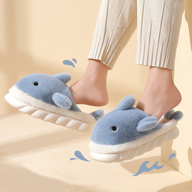 Shark Slippers Soft Sole Furry Shoes