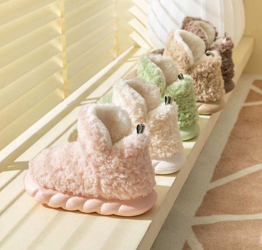 Winter Package Heeled Waterproof Home Indoor And Outdoor Wear Cute High Helper Cotton Slippers