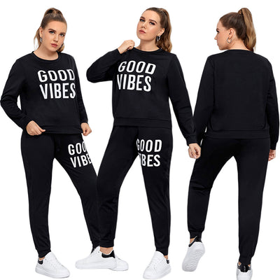 Casual Sports Long Sleeve Pullover Pants Suit Women