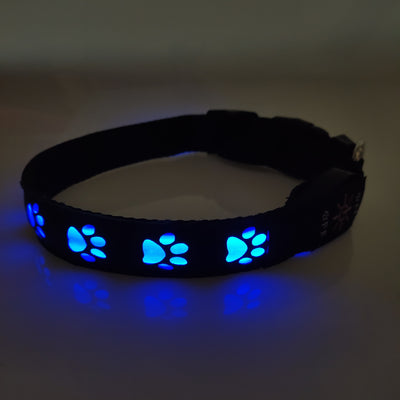 Led Rechargeable and Luminous Dog Paw Anti-Accident, Anti-Loss and Anti-Loss Light Warning Dog Collar