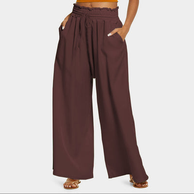 Summer High Waist Solid Color Loose And Comfortable Women's Casual Pants