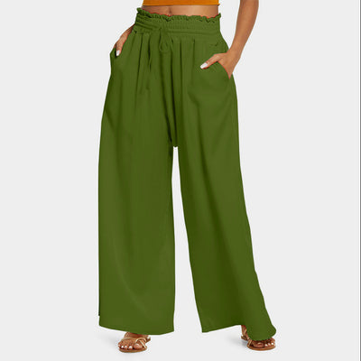 Summer High Waist Solid Color Loose And Comfortable Women's Casual Pants