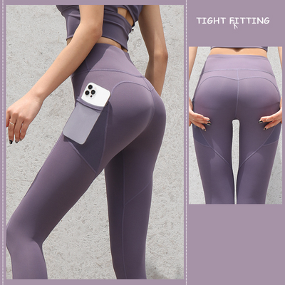 Seamless Pocket Leggings: High Waist for Fitness, Running, and Yoga