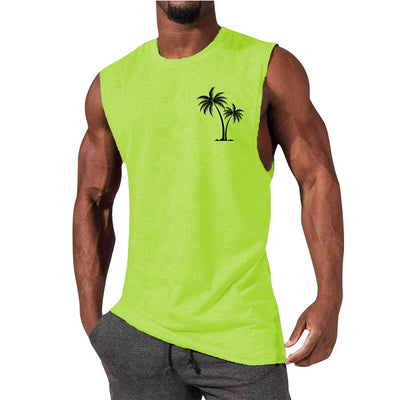 Men Vest Summer Beach Tank Tops Workout Fitness T-Shirt