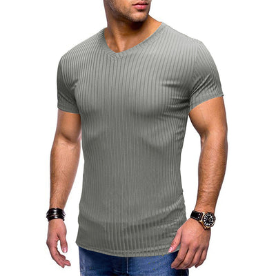 V-neck European And American Men's Short Sleeves