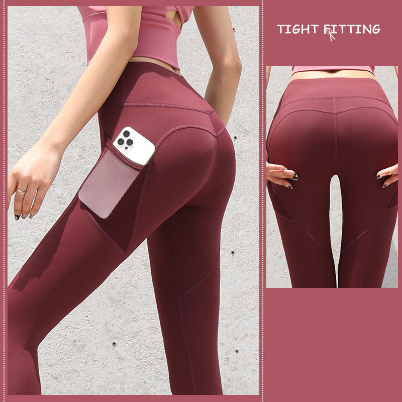 Seamless Pocket Leggings: High Waist for Fitness, Running, and Yoga