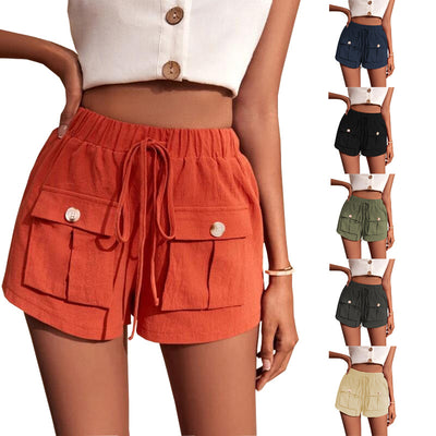 Casual Cargo Shorts With Pocket Loose Drawstring Pants Summer Women