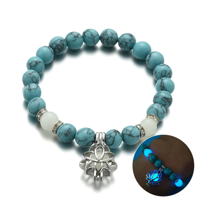 Energy Luminous Lotus Natural Stone Bracelet