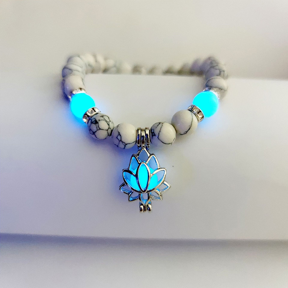 Energy Luminous Lotus Natural Stone Bracelet