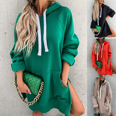 Mid-length Sleeve Hooded Sweater