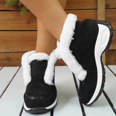 Winter Chic: Air-Cushioned Leopard Print Platform Snow Boots for Women