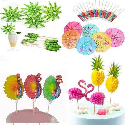 Disposable Fruit Toothpick Paper Pineapple Stick Baking Cake Topper Decoration