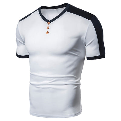 Men's Fashion Patchwork Round Neck Short Sleeve