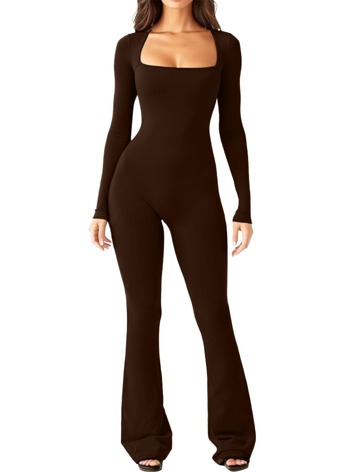 Chic Comfort: Long Sleeve Waist-Shaping Jumpsuit for Women