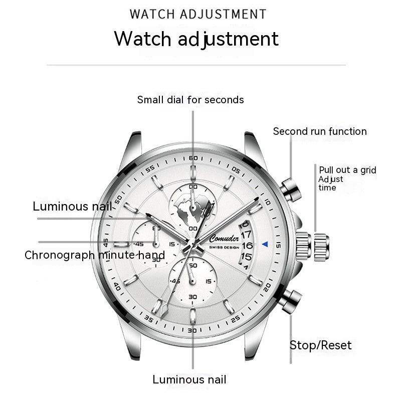 Full-Automatic Waterproof Luminous Calendar Watch