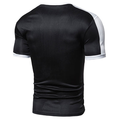 Men's Fashion Patchwork Round Neck Short Sleeve