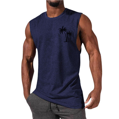 Men Vest Summer Beach Tank Tops Workout Fitness T-Shirt