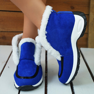 Winter Chic: Air-Cushioned Leopard Print Platform Snow Boots for Women