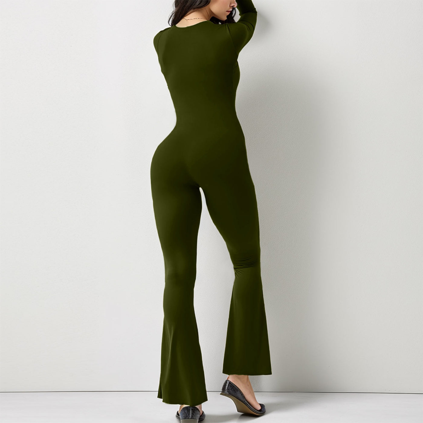 Chic Comfort: Long Sleeve Waist-Shaping Jumpsuit for Women